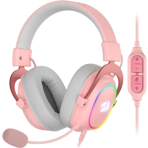 Auriculares Redragon ZEUS H510 Rosados Cableado