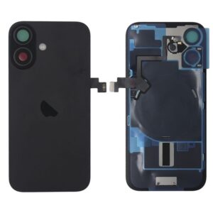 Tapa trasera con componentes marco + Lens Iphone 16 Negro