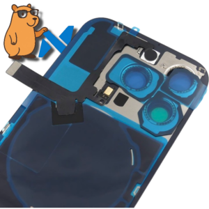 Tapa trasera con componentes marco + Lens Iphone 16 Pro Max Titanio Blanco